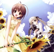 Art of Akira and Sora drawn for the Yosuga no Sora anime's soundtrack.