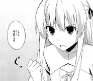 Sora clenching her fist in determination.