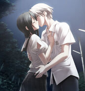 Haruka kissing Nao Yorihime. (Nao route)