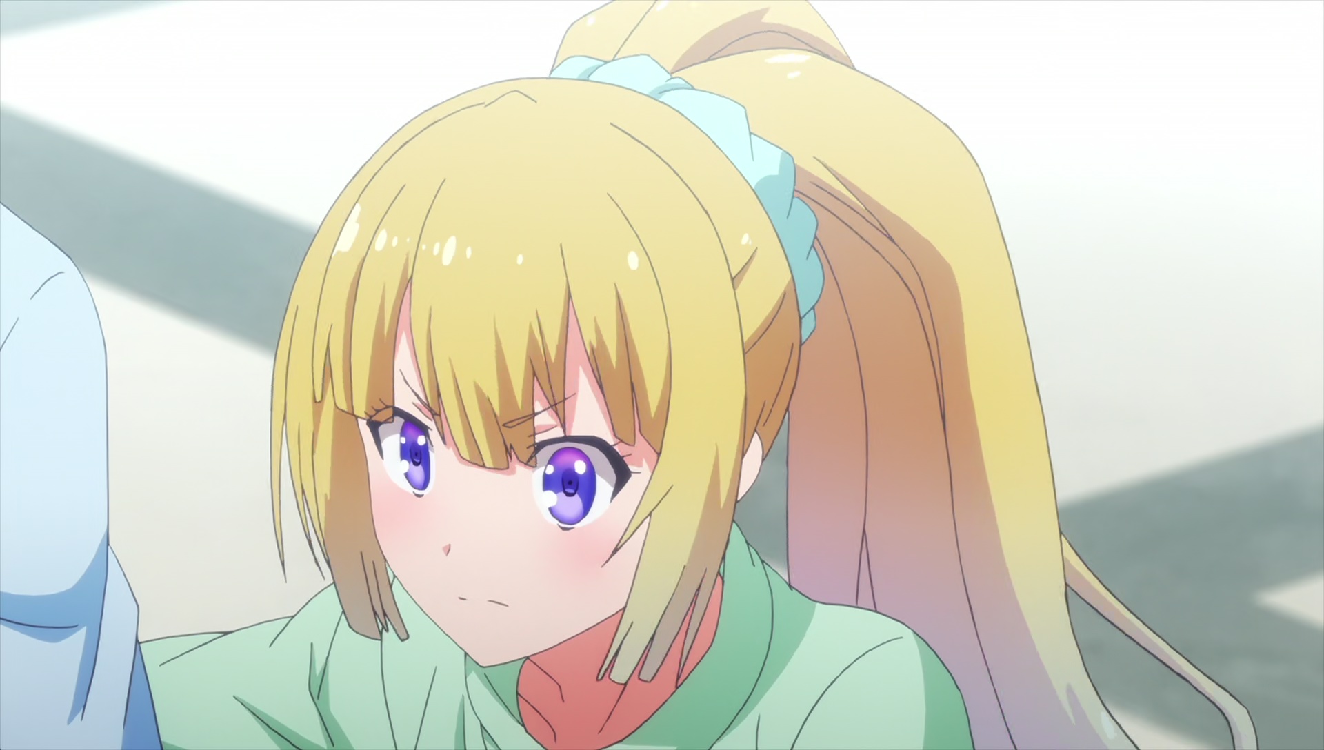 blonde, ponytail, bed, Youkoso Jitsuryoku Shijou Shugi no Kyoushitsu e,  Karuizawa Kei, anime girls, Japanese characters, Japanese, blushing