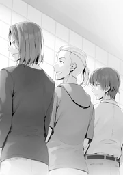 Masayoshi talking to Ryūji and Kakeru.