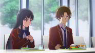 Episode 2: Suzune bribing Kiyotaka a special lunch to make him agree to her plan regarding study group.