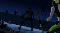 Nightwing and Artemis vs Aqualad and his minions