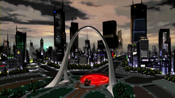 The city center under attack by .