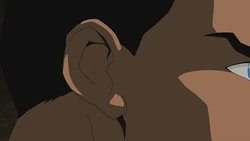 uses his super hearing.