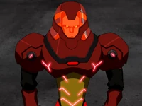 Neutron in his armor.