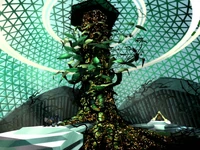 The contral control plant, powered by , transmits commands from .