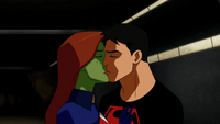 M'gann and Conner kissing