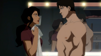 Shirtless Nightwing and Zatanna