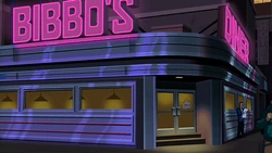 Exterior of the diner.