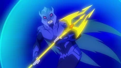  holding the trident.