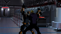 Deathstroke fights Sportsmaster