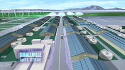 Aerial view of LexCorp Farms facility.