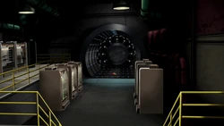 The inside of the Vault flaunts a stash of weapons and a .