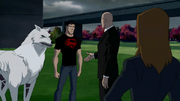 Superboy distrusts Luthor