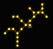 Typical in-game upgrade tree showing all of the hexagons for each upgrade and their paths.