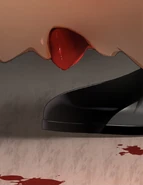 Perion attempts to lick Medea's boot.