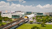 A birds-eye view of Tampines EWL station box.
