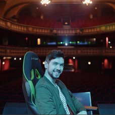 Jacksepticeye in one of the stadiums he went to while he was on his world tour.