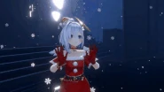 In a Santa outfit