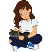 Leaart.jpg (73 KB) Her cat and her, drawn by @BoneJanky