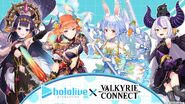 The 4 hololive talents that will appear in Valkyrie Connect are... @usadapekora @LaplusDarknesss @takanashikiara @ninomaeinanis We'll be releasing some videos later in the day, so stay tuned! #ValkyrieConnect #hololive #HolokyrieConnect