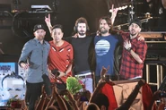 Linkin Chester Tribute.jpg (111 KB) Linkin Park during their tribute concert to Chester in late 2017
