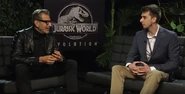 James Beaver interviewing Jeff Goldblum for the game 'Jurassic World:Evolution'
