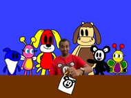 Simon A. with his characters