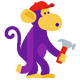 Purple Monkey Stub Icon