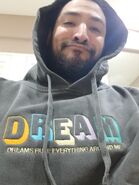 James repping a D.R.E.A.M. hoodie in February of 2019