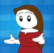 Most of the time, in her videos, the main animated character is represented like this.