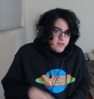 Brian wearing a Coolmath Games hoodie