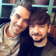 Jacksepticeye with his tour manager JP Inc.