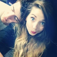 Zoe, with Alfie sitting next to her