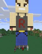 A statue of Raedwulf in Minecraft
