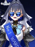 Kronii with a "No. 1 warden" belt and sunglasses