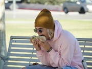 The fake photo created by Yes Theory in 2018 of Justin Bieber eating a burrito sideways, which went viral.