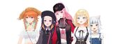 Kiara, Ina'nis, Calliope, Amelia and Gura in their second outfits
