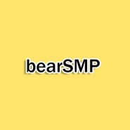 the words "bearSMP" written in blue, on a yellow background