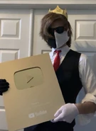 Ranboo with his Golden Play Button