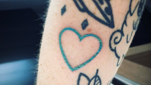 Blue heart tattoo DanTDM