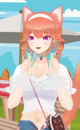 Neko Kiara with a cat shaped purse