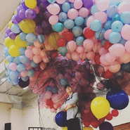 MrBeast and his numerous amount of balloons.