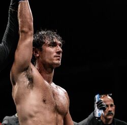 Hall after defeating Guillermo Perez
