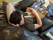 Emile with his cat Kirby