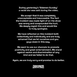Sidemen apology