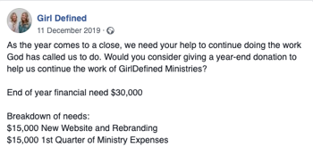 In Dec 2019, they claimed they needed nearly $15k for a new website and rebranding