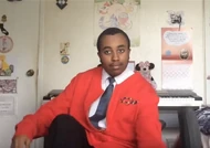 Simon A. cosplaying as Mister Rogers