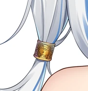 Gura's mascot, Bloop, as illustrated on her third outfit's hair decorations